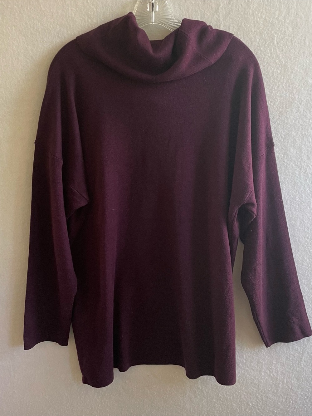 Calvin Klein Burgundy Cowl Neck Sweater, Size XL - Picture 2 of 6